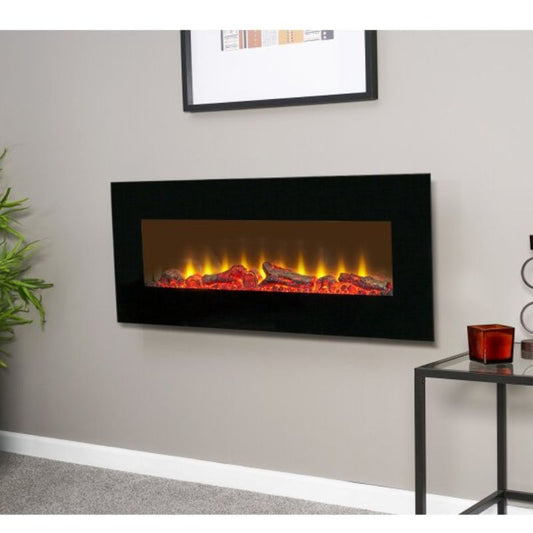 Sureflame WM-9331 Electric Wall Mounted Fire with Remote in Black 42 Inch