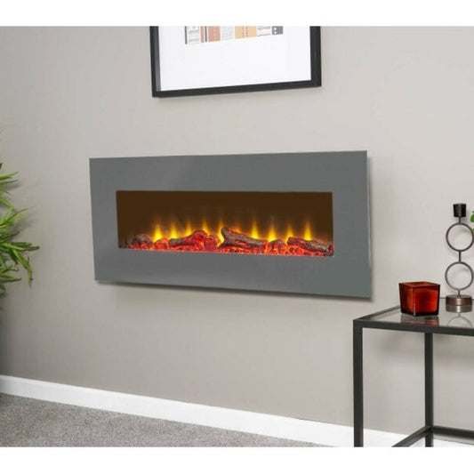 Sureflame WM-9505 Electric Wall Mounted Fire with Remote in Grey, 42 Inch