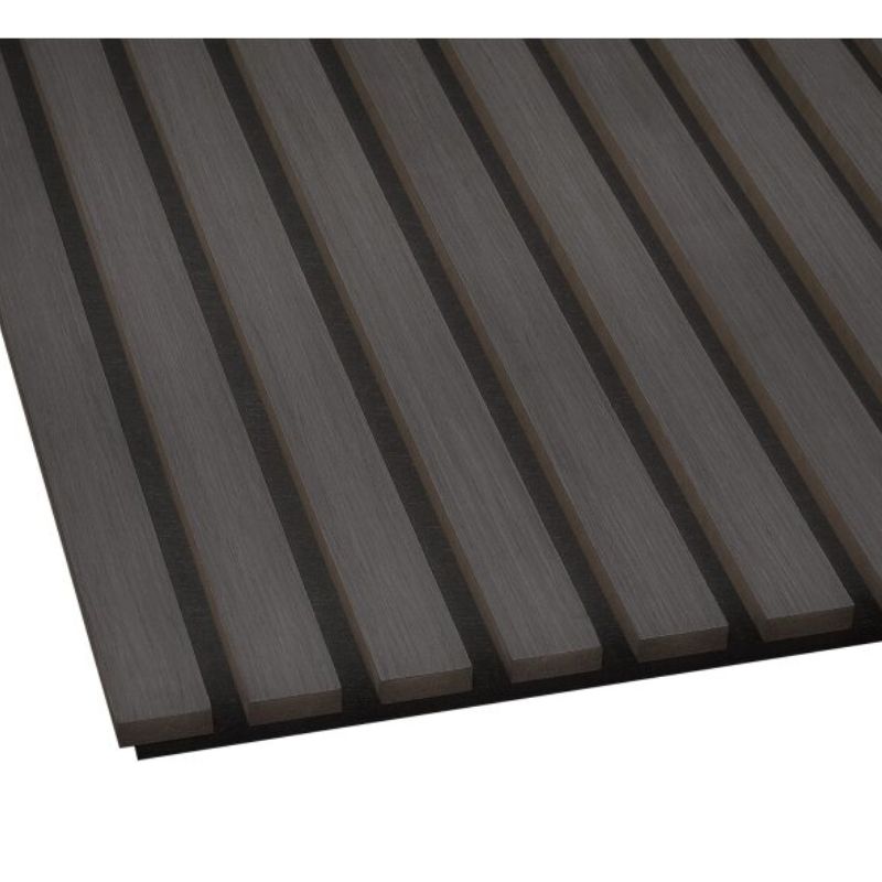 Fuse Acoustic Wooden Wall Panel in Charcoal Oak, 2.4m x 0.6m